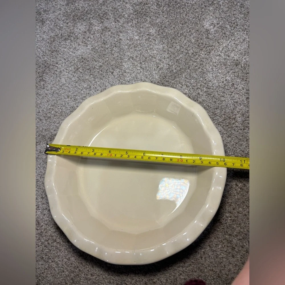 EMILE HENRY France Williams Sonoma Ceramic Pie Plate Baking Dish - Green 10.25